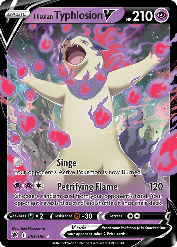 Hisuian Typhlosion V - 053/189 - Holo - ASTRAL RADIANCE - Pokemon - | AA33-10