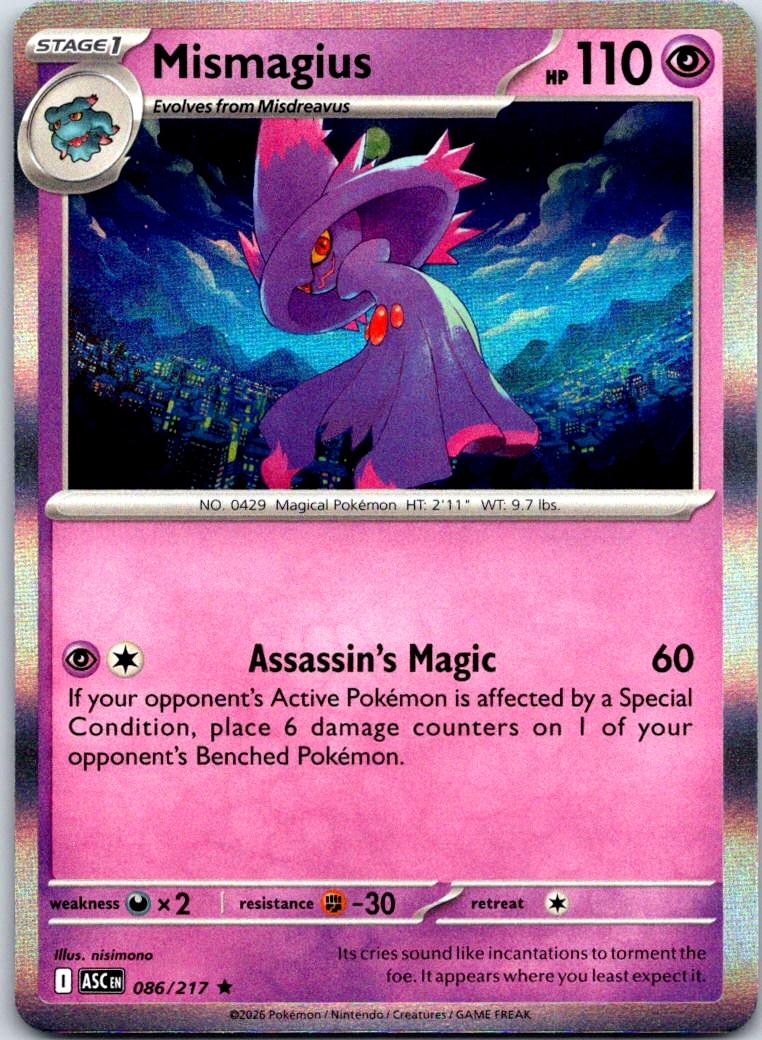 Mismagius - 086/217 - Holo - ASCENDED HEROES - Pokemon - Rare | AB07-26