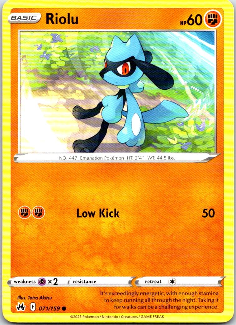 Riolu - 071/159 - - CROWN ZENITH - Pokemon - Common | AA104-29