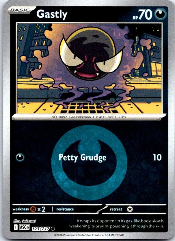 Gastly (Energy Symbol Pattern) - 123/217 - Reverse Holo - ASCENDED HEROES - Pokemon - | AC26-11