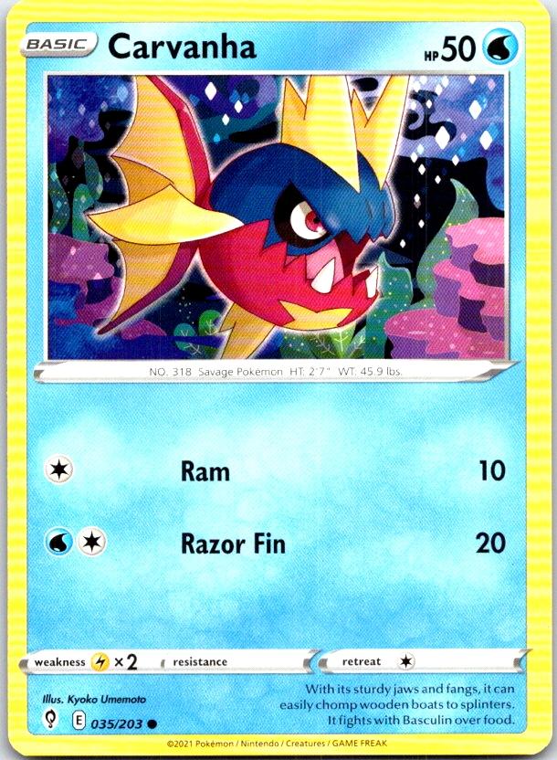 Carvanha - 035/203 - - EVOLVING SKIES - Pokemon - Common | AC06-3