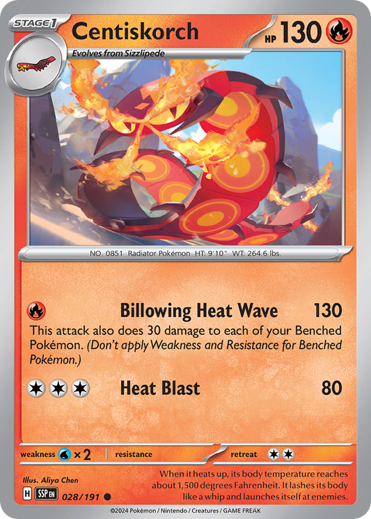Centiskorch - 028/191 - - SURGING SPARKS - Pokemon - Common | AA09-30