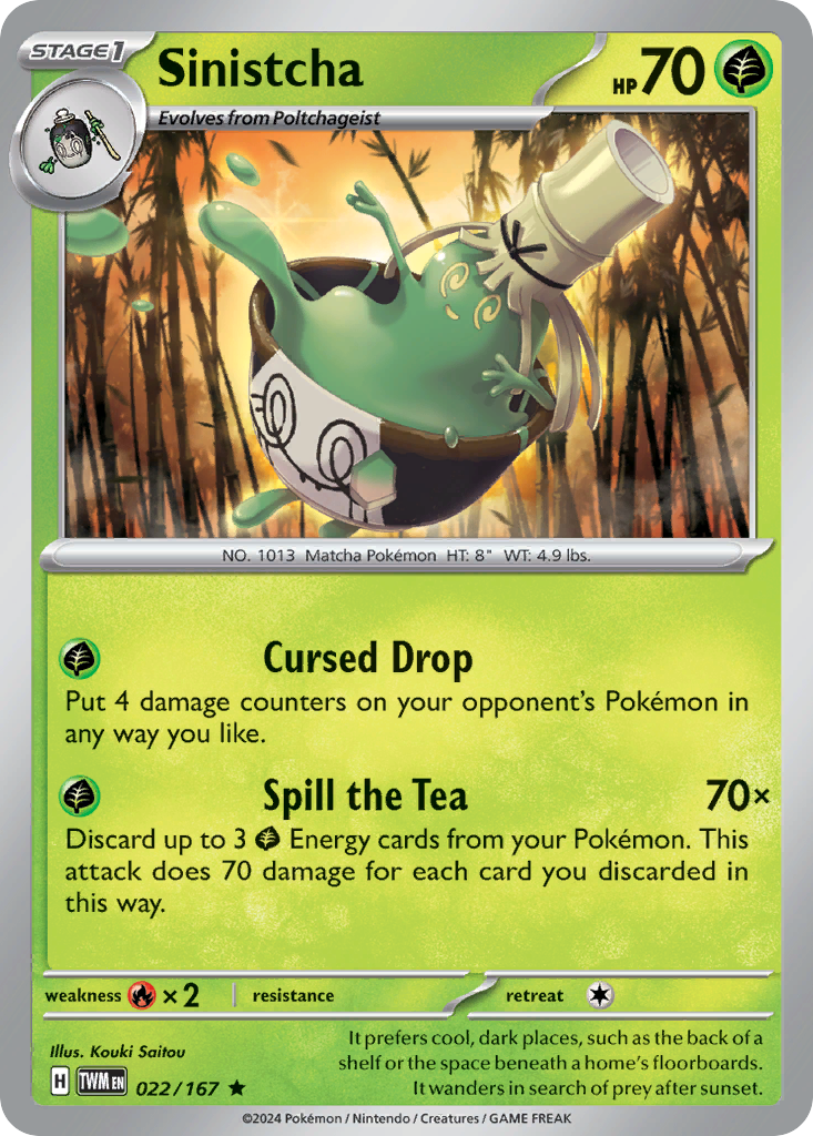 Sinistcha - 022/167 - Holo - TWILIGHT MASQUERADE - Pokemon - Rare | AA74-7