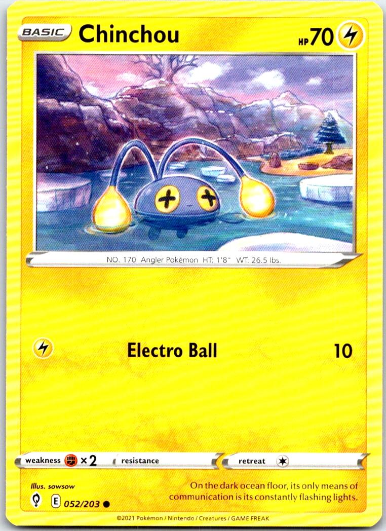 Chinchou - 052/203 - - EVOLVING SKIES - Pokemon - Common | AB37-3