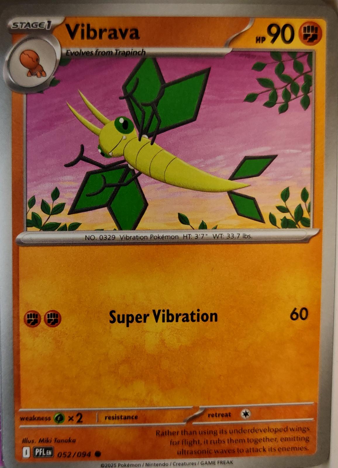 Vibrava - 052/094 - - PHANTASMAL FLAMES - Pokemon - Common | AA07-15