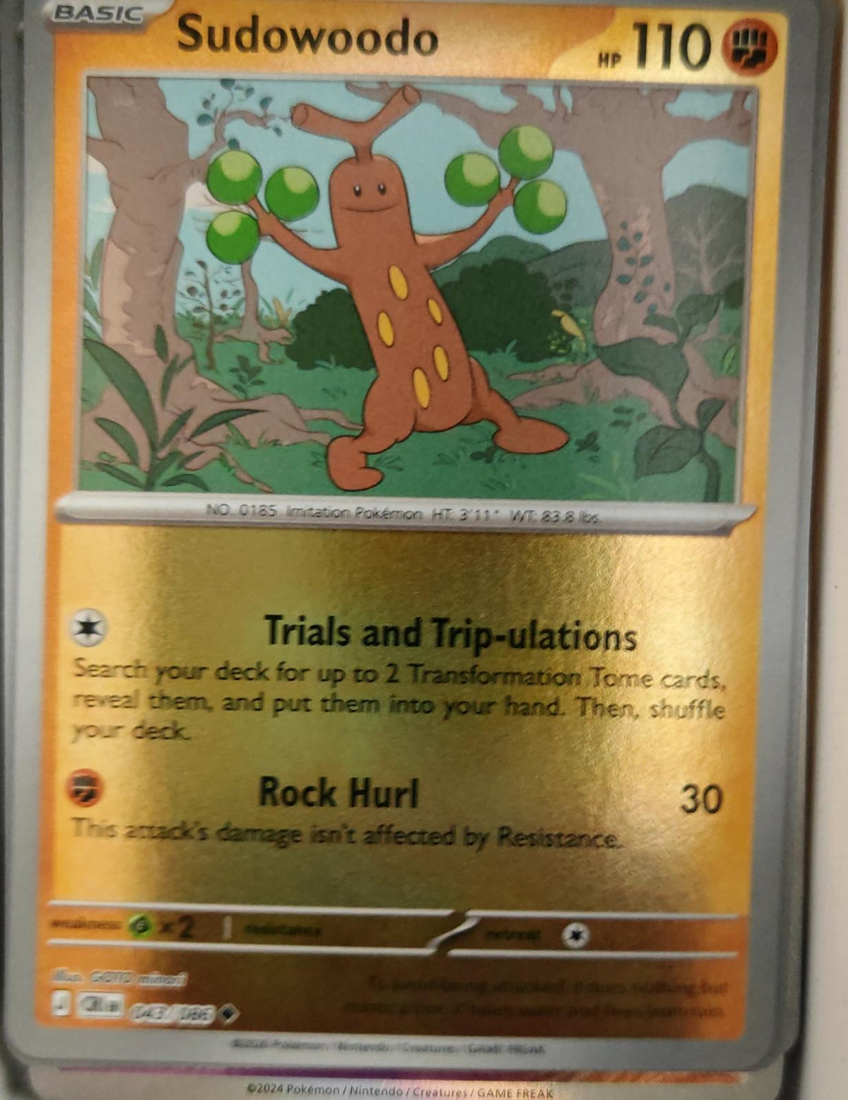 Sudowoodo - 043/086 - Reverse Holo - CHAOS RISING - Pokemon - Uncommon | AA24-24