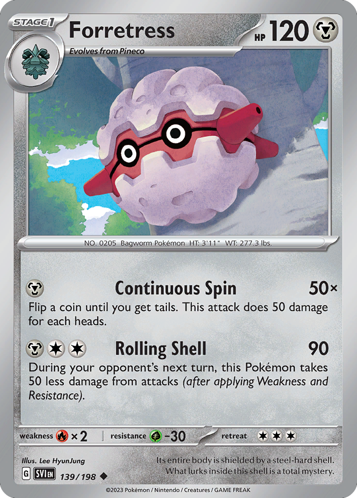 Forretress - 139/198 - - SCARLET & VIOLET - Pokemon - Uncommon | AA48-104