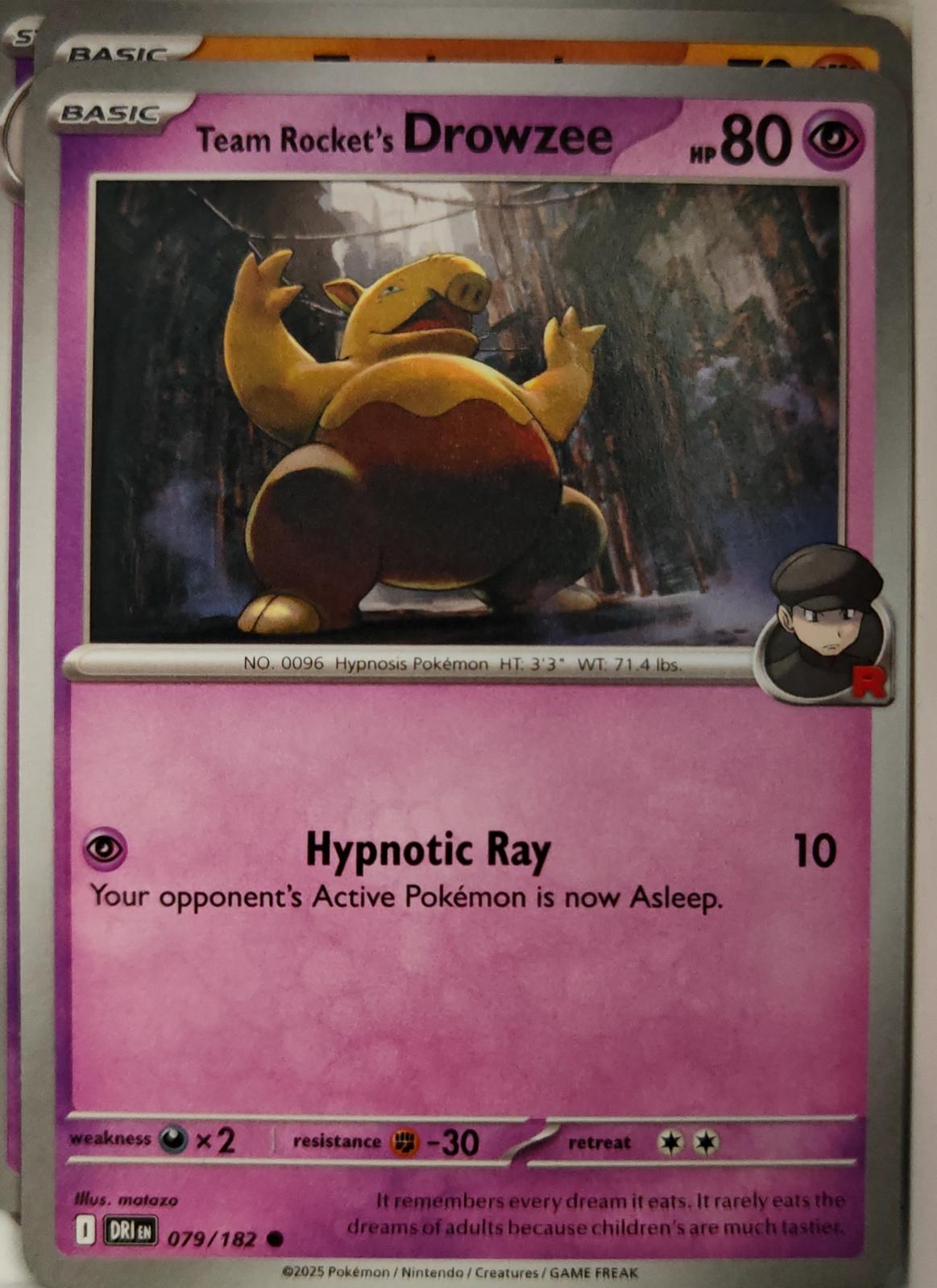 Team Rocket's Drowzee - 079/182 - - DESTINED RIVALS - Pokemon - Common | AA10-6