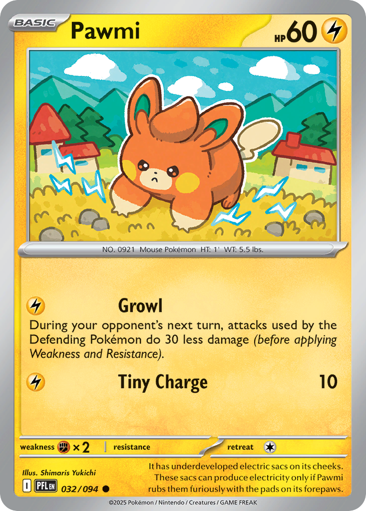 Pawmi - 032/094 - Reverse Holo - PHANTASMAL FLAMES - Pokemon - Common | AA56-24