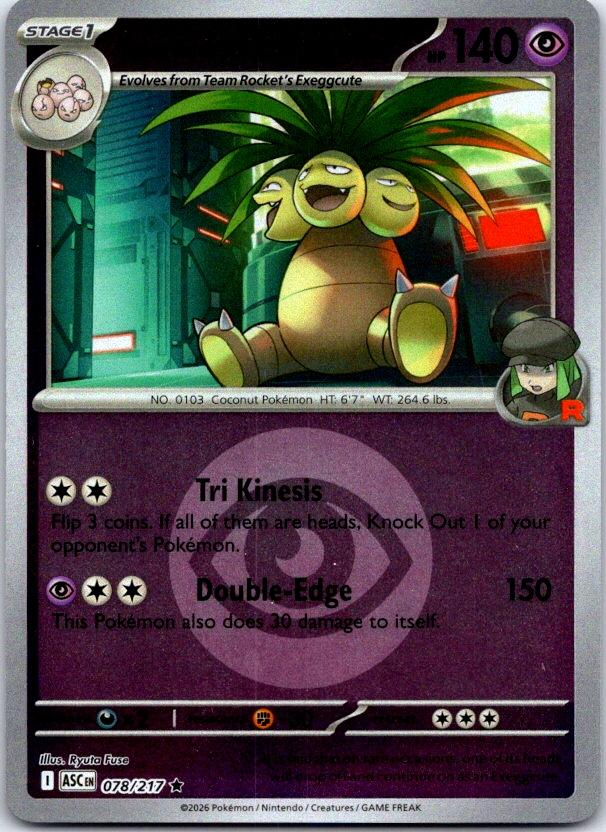 Team Rocket's exeggutor (Energy Symbol Pattern) - 078/217 - Reverse Holo - ASCENDED HEROES - Pokemon - | AC26-41