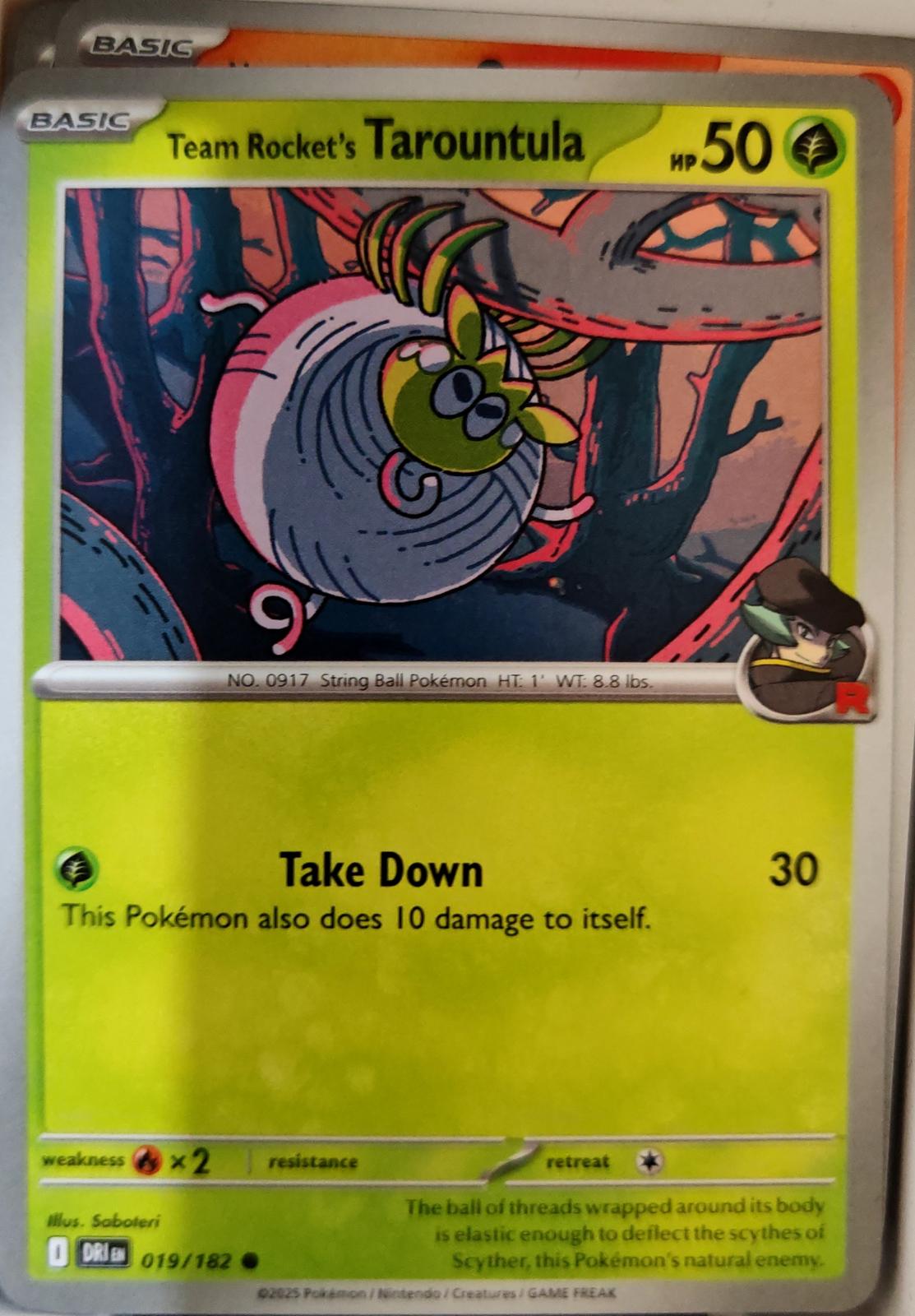 Team Rocket's Tarountula - 019/182 - - DESTINED RIVALS - Pokemon - | AA07-52