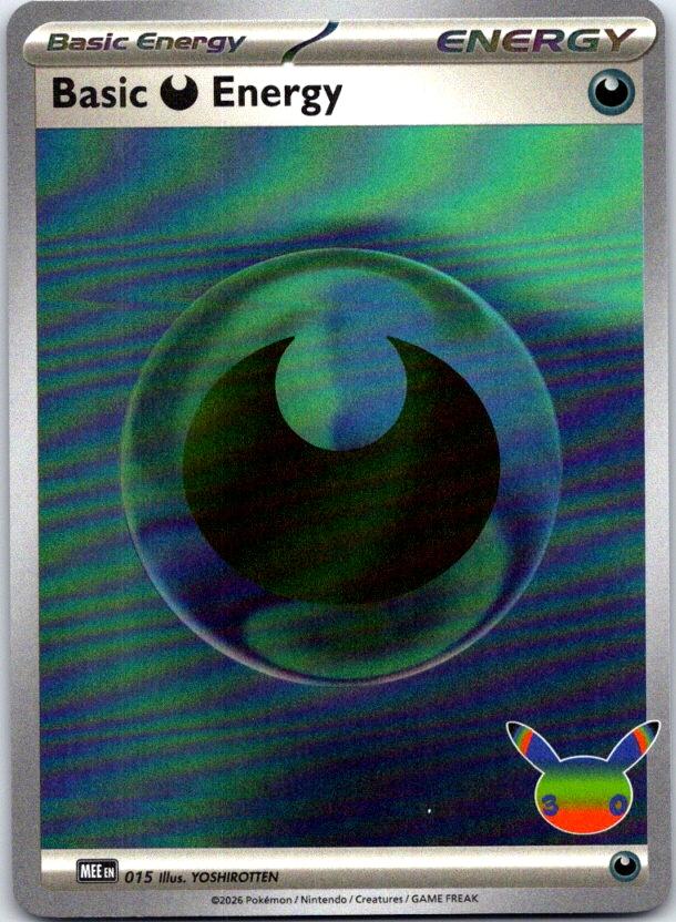 Basic Darkness Energy (30th Celebration) - 015 - Holo - MEE: MEGA EVOLUTION ENERGIES - Pokemon - | AC11-38