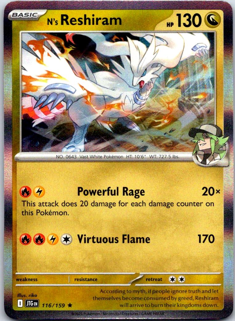 N's Reshiram - 116/159 - Holo - JOURNEY TOGETHER - Pokemon - Rare | AA120-41