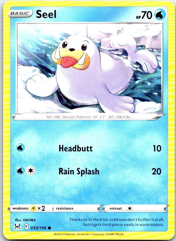 Seel - 033/196 - - LOST ORIGIN - Pokemon - Common | AC10-24
