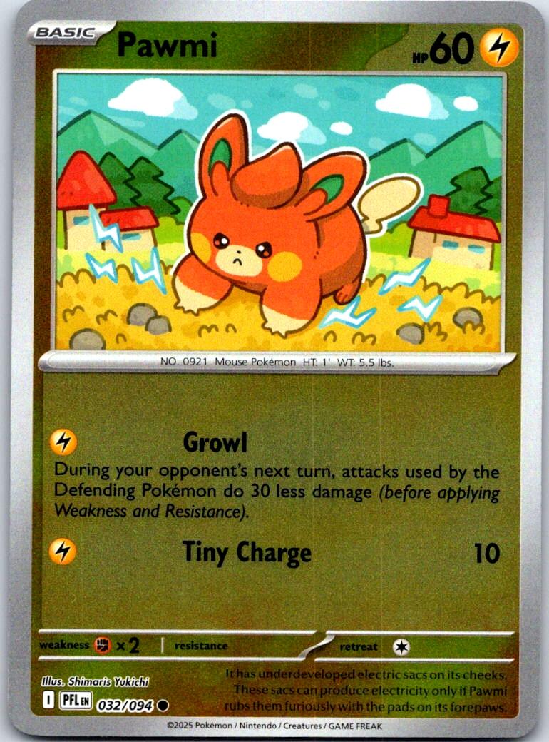 Pawmi - 032/094 - Reverse Holo - PHANTASMAL FLAMES - Pokemon - Common | AB04-20