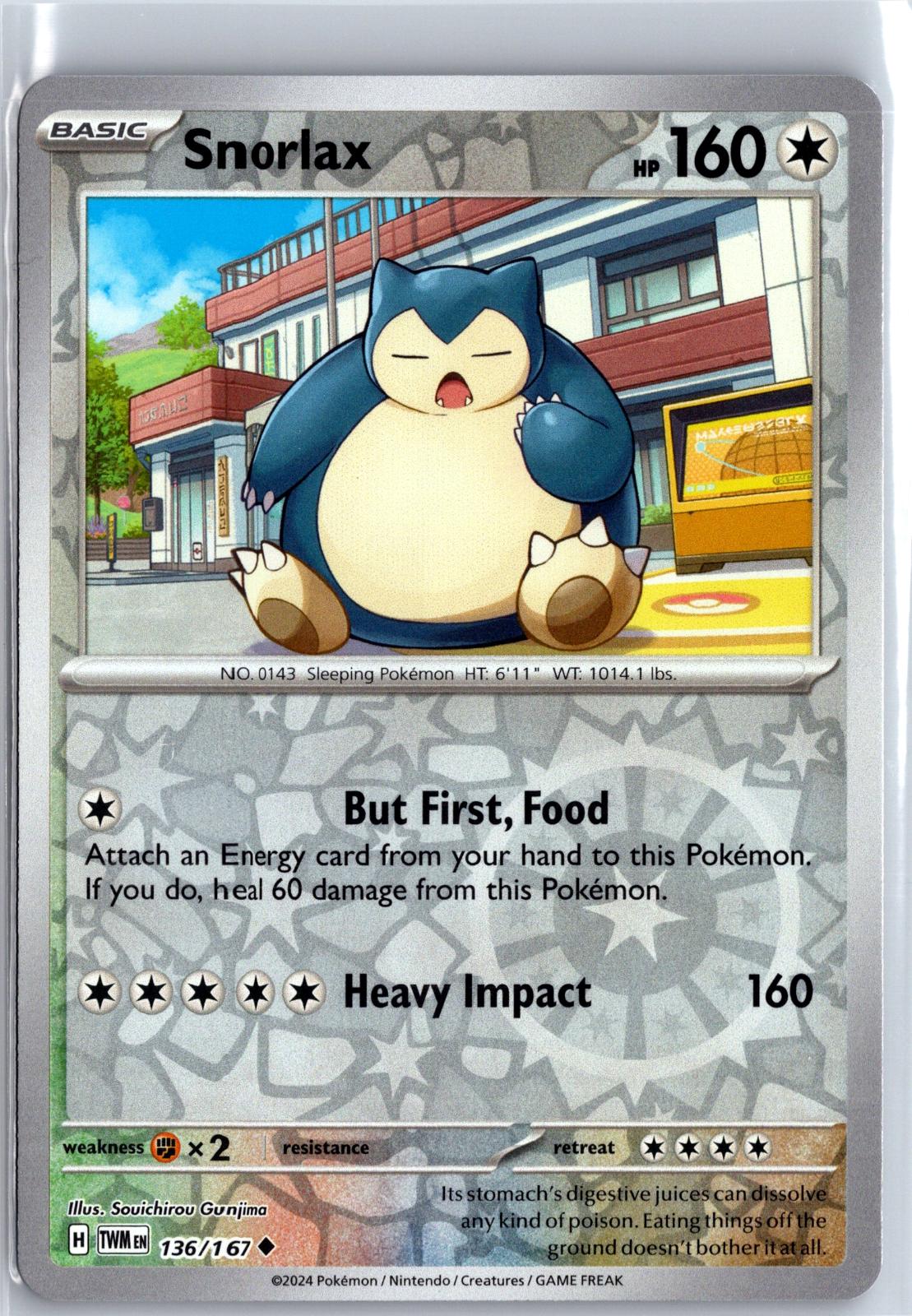 Snorlax - 136/167 - Reverse Holo - TWILIGHT MASQUERADE - Pokemon - | AA130-41