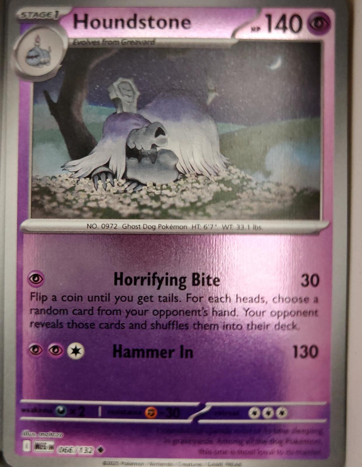 Houndstone - 066/132 - Reverse Holo - MEGA EVOLUTION - Pokemon - | AA04-53