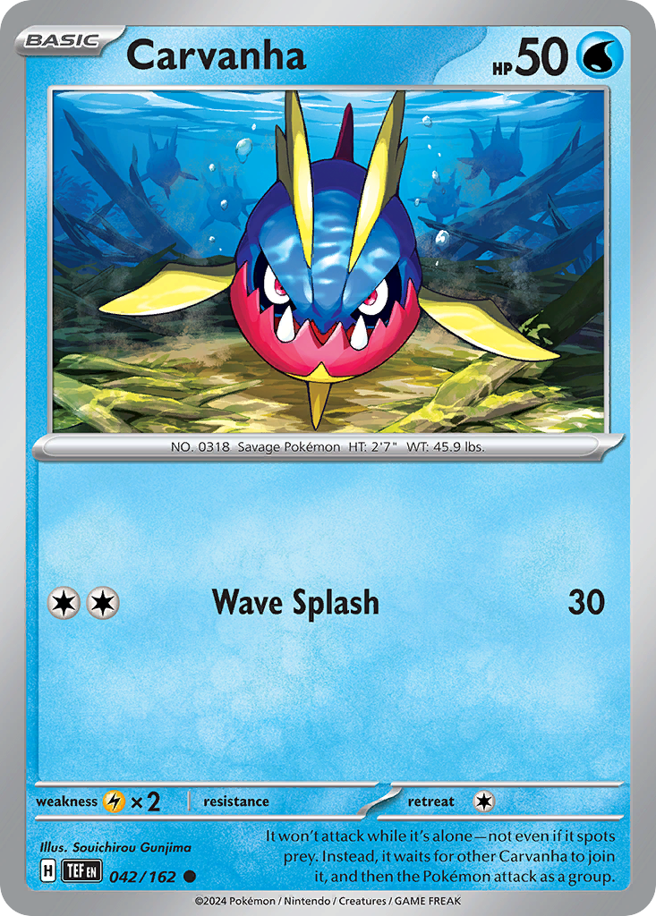 Carvanha - 042/162 - - TEMPORAL FORCES - Pokemon - Common | AA21-97