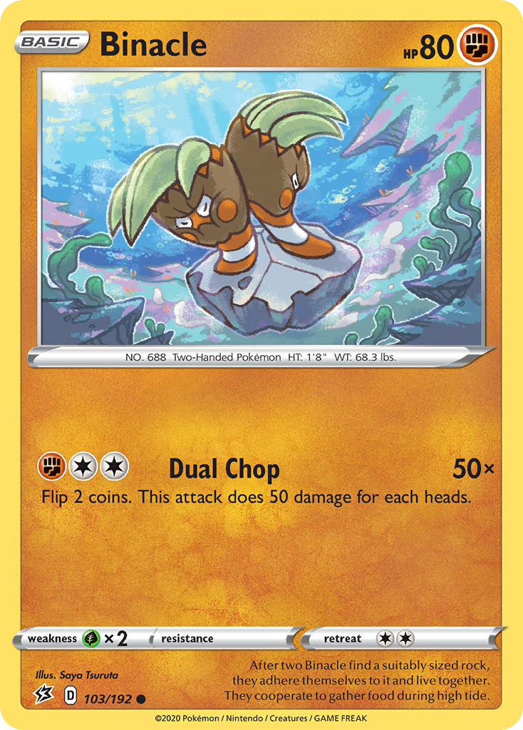 Binacle - 103/192 - - REBEL CLASH - Pokemon - Common | AA73-3