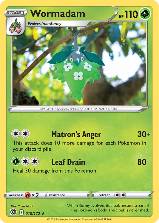 Wormadam - 010/172 - Reverse Holo - BRILLIANT STARS - Pokemon - Rare | AA22-48