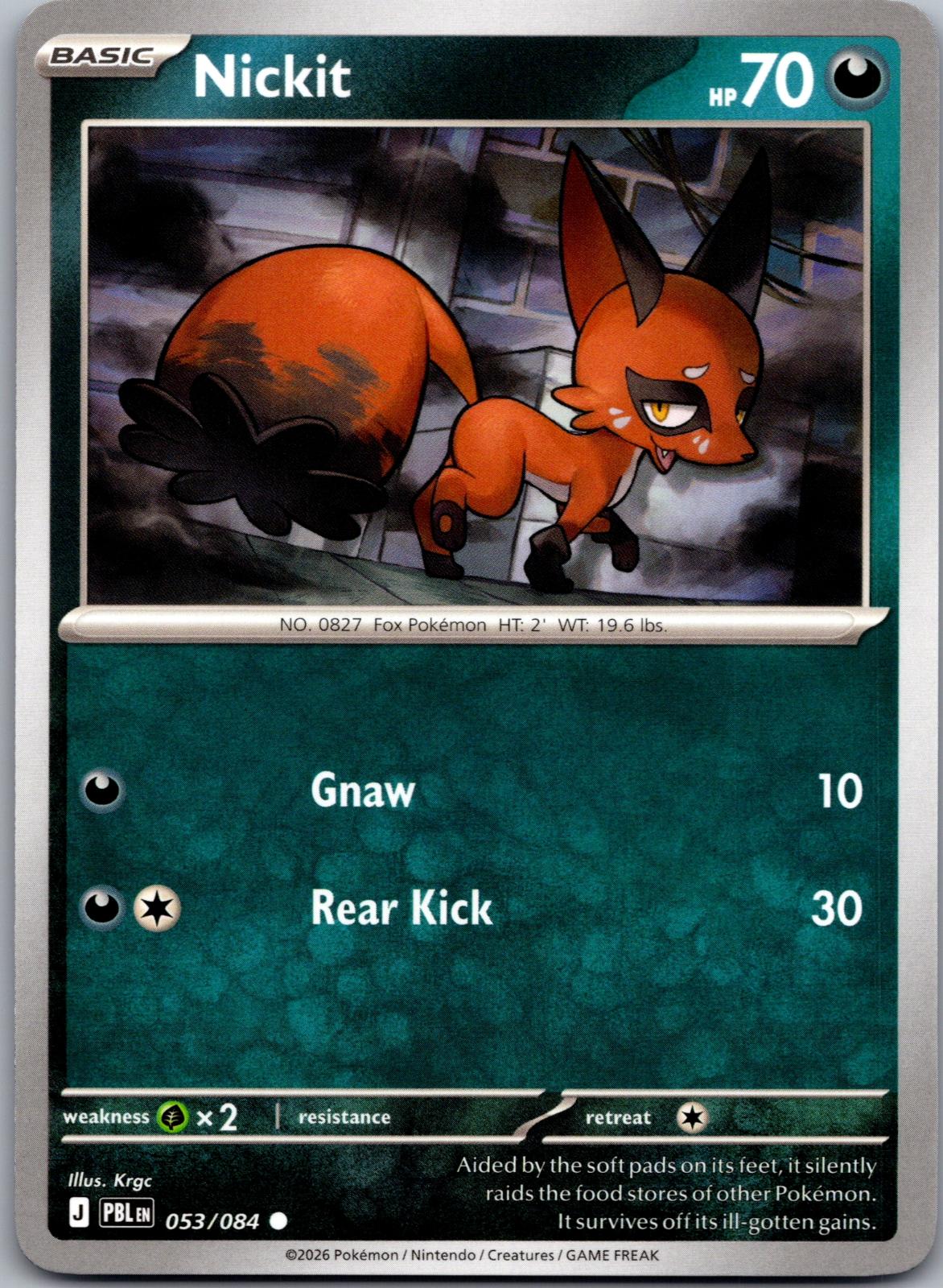 Nickit - 053/084 - - PITCH BLACK - Pokemon - Common | AA78-22