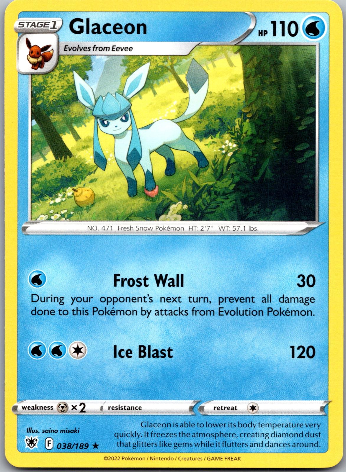 Glaceon - 038/189 - - ASTRAL RADIANCE - Pokemon - Rare | AA89-1