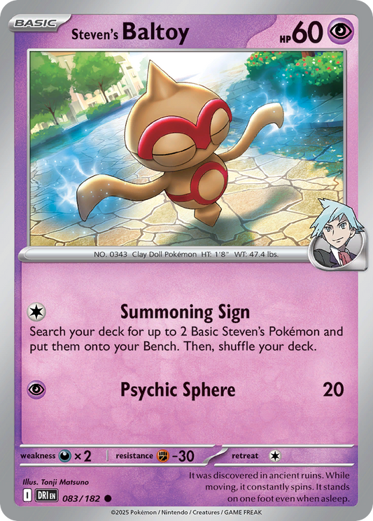 Steven's Baltoy - 083/182 - Reverse Holo - DESTINED RIVALS - Pokemon - | AA20-14