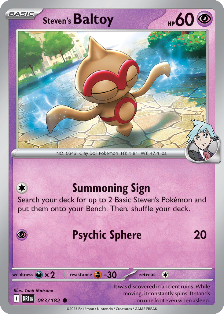 Steven's Baltoy - 083/182 - Reverse Holo - DESTINED RIVALS - Pokemon - | AA24-32