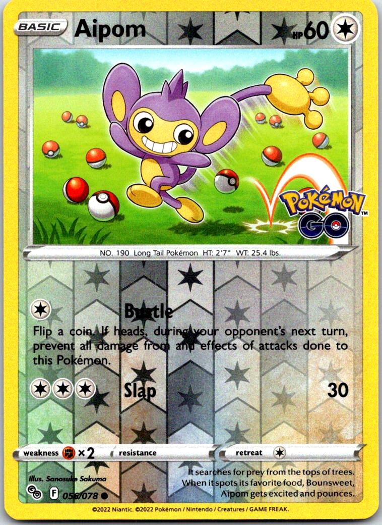 Aipom - 056/078 - Reverse Holo - POKEMON GO - Pokemon - Common | AA119-3