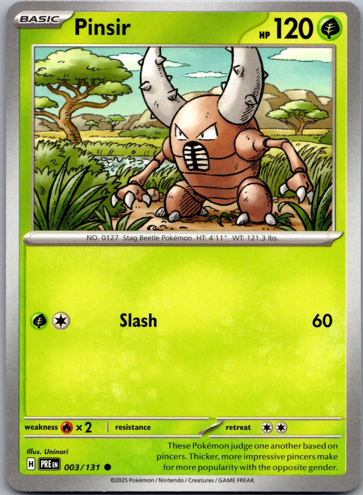 Pinsir - 003/131 - - PRISMATIC EVOLUTIONS - Pokemon - Common | AA83-30