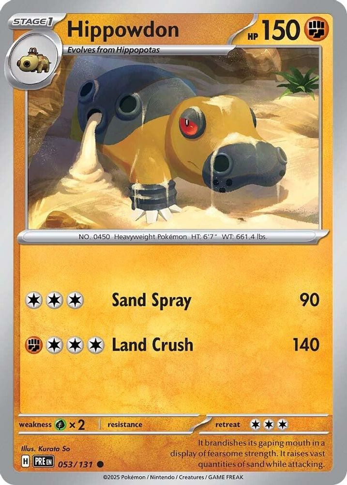 Hippowdon - 053/131 - - PRISMATIC EVOLUTIONS - Pokemon - Common | AA27-7