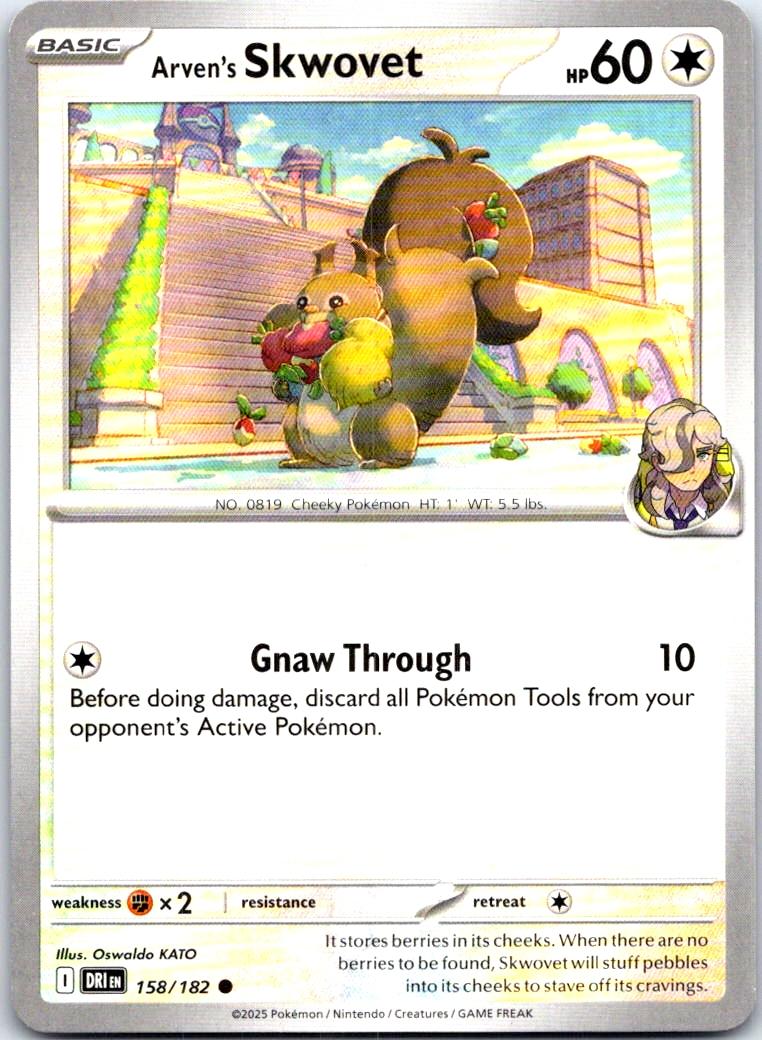 Arven's Skwovet - 158/182 - - DESTINED RIVALS - Pokemon - Common | AB71-27