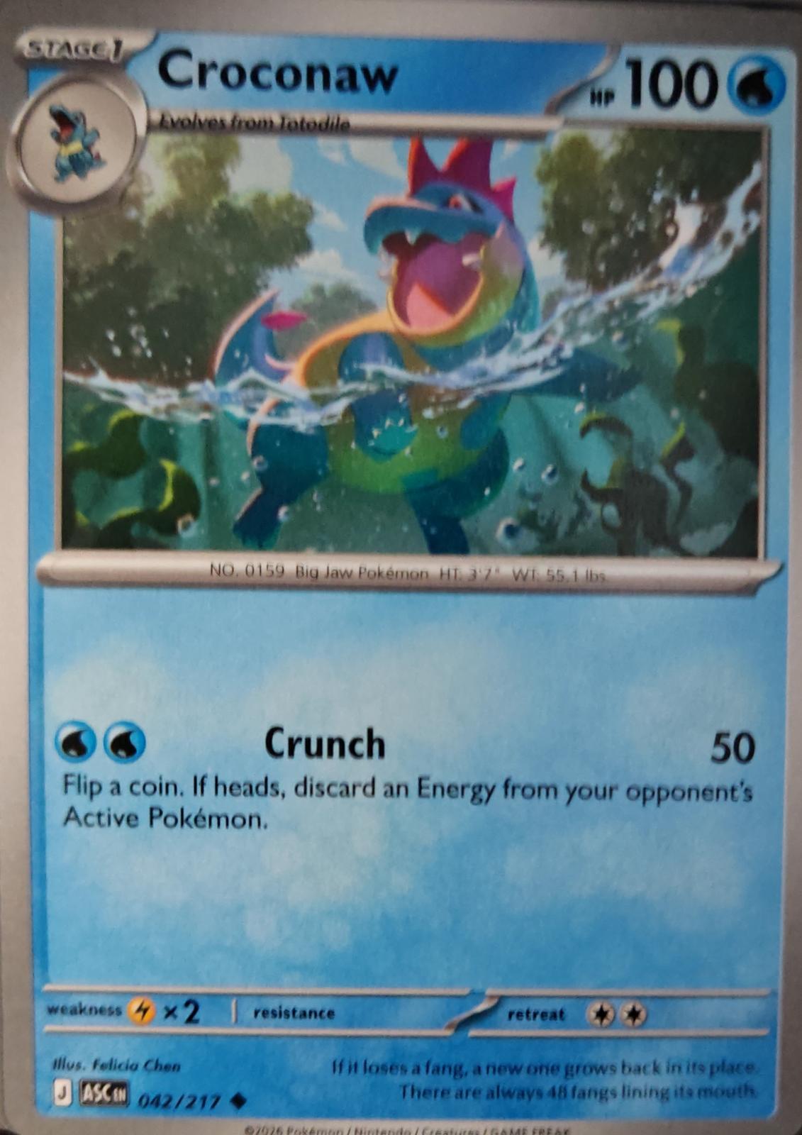 Croconaw - 042/217 - - ASCENDED HEROES - Pokemon - Uncommon | AA32-48