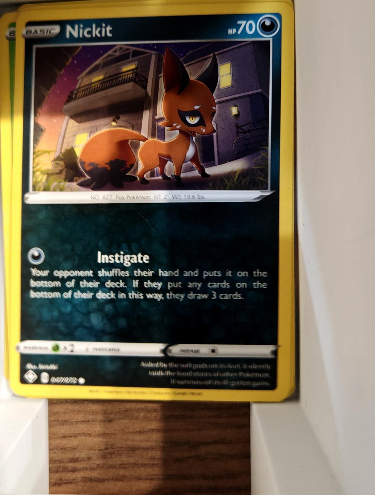 Nickit - 047/072 - - SHINING FATES - Pokemon - Common | AA67-11