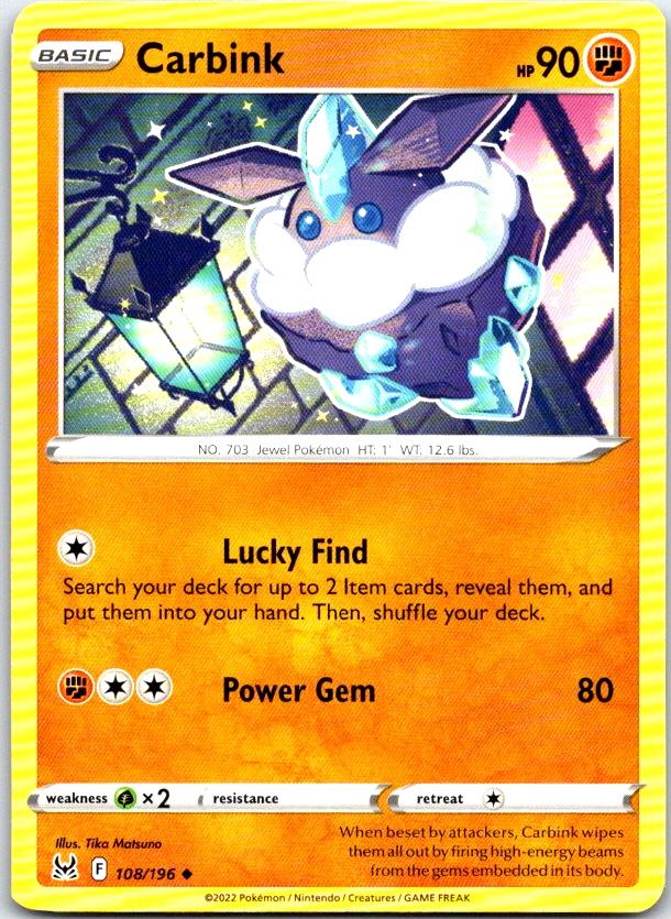 Carbink - 108/196 - - LOST ORIGIN - Pokemon - Uncommon | AC10-5