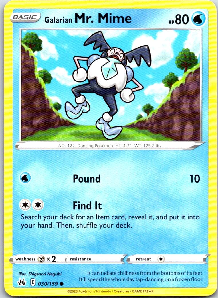 Galarian Mr. Mime - 030/159 - - CROWN ZENITH - Pokemon - Common | AB09-48