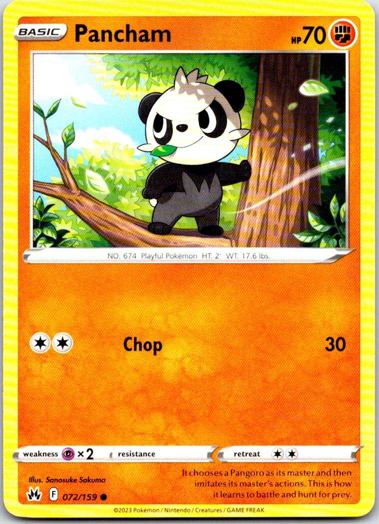 Pancham - 072/159 - - CROWN ZENITH - Pokemon - Common | AA104-40