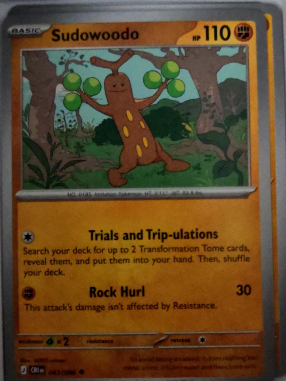 Sudowoodo - 043/086 - - CHAOS RISING - Pokemon - Uncommon | AA53-3