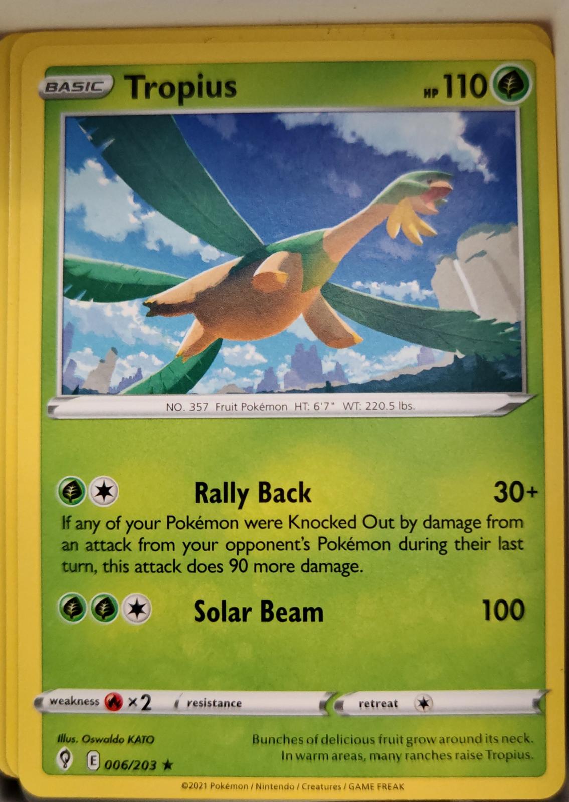 Tropius - 006/203 - - EVOLVING SKIES - Pokemon - Rare | AA03-69