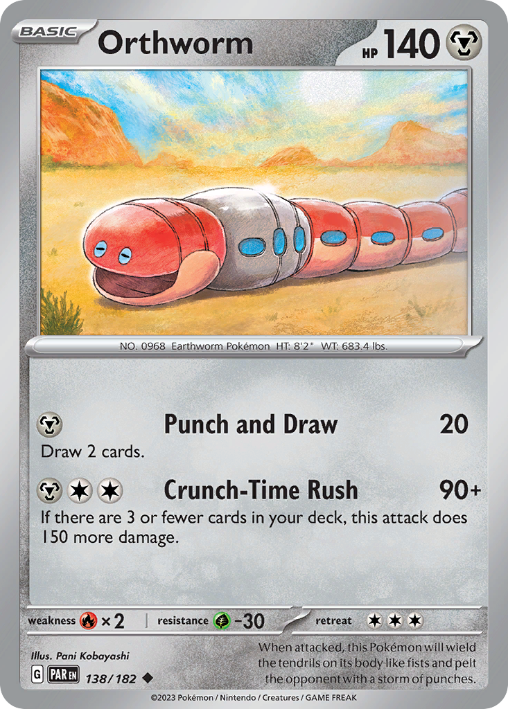Orthworm - 138/182 - - PARADOX RIFT - Pokemon - Uncommon | AA48-99