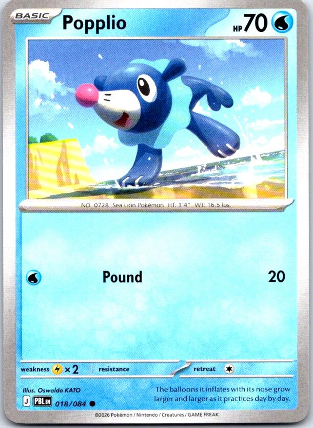 Popplio - 018/084 - - PITCH BLACK - Pokemon - Common | AC14-41