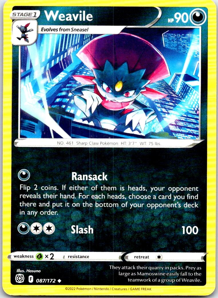 Weavile - 087/172 - - BRILLIANT STARS - Pokemon - Uncommon | AB67-4