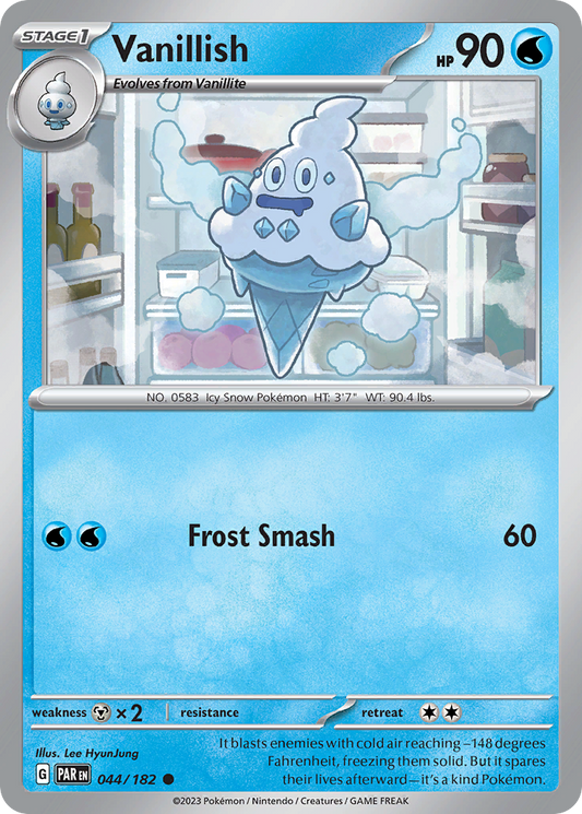 Vanillish - 044/182 - Reverse Holo - PARADOX RIFT - Pokemon - Common | AA35-5