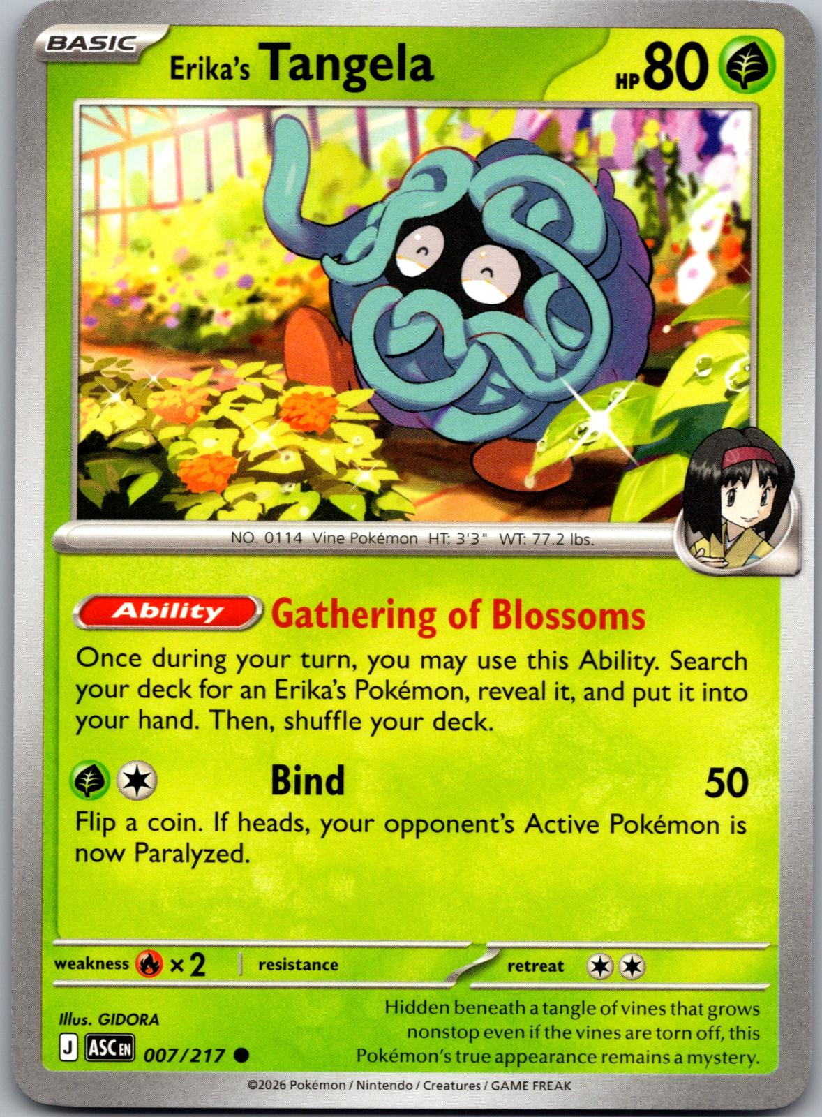 Erika's Tangela - 007/217 - - ASCENDED HEROES - Pokemon - Common | AA78-5