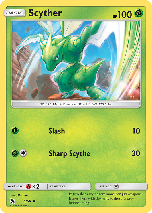 Scyther - 5/68 - - HIDDEN FATES - Pokemon - Uncommon | AA71-47