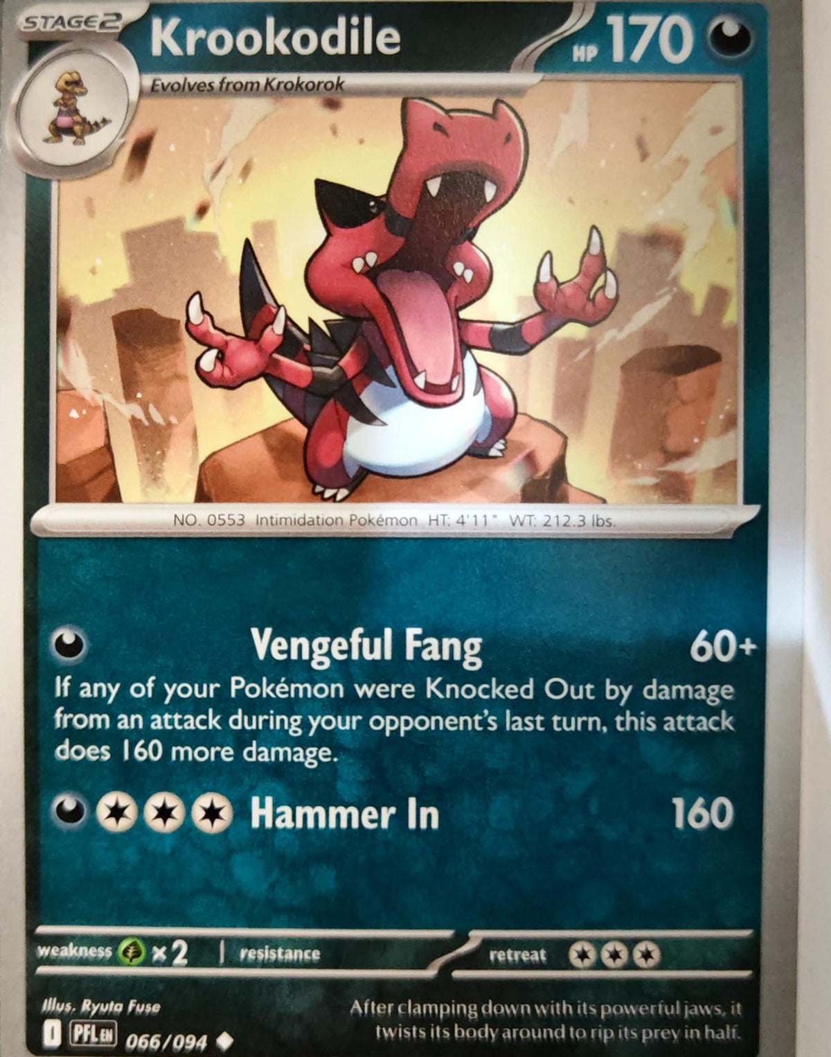Krookodile - 066/094 - - PHANTASMAL FLAMES - Pokemon - Uncommon | AA05-22