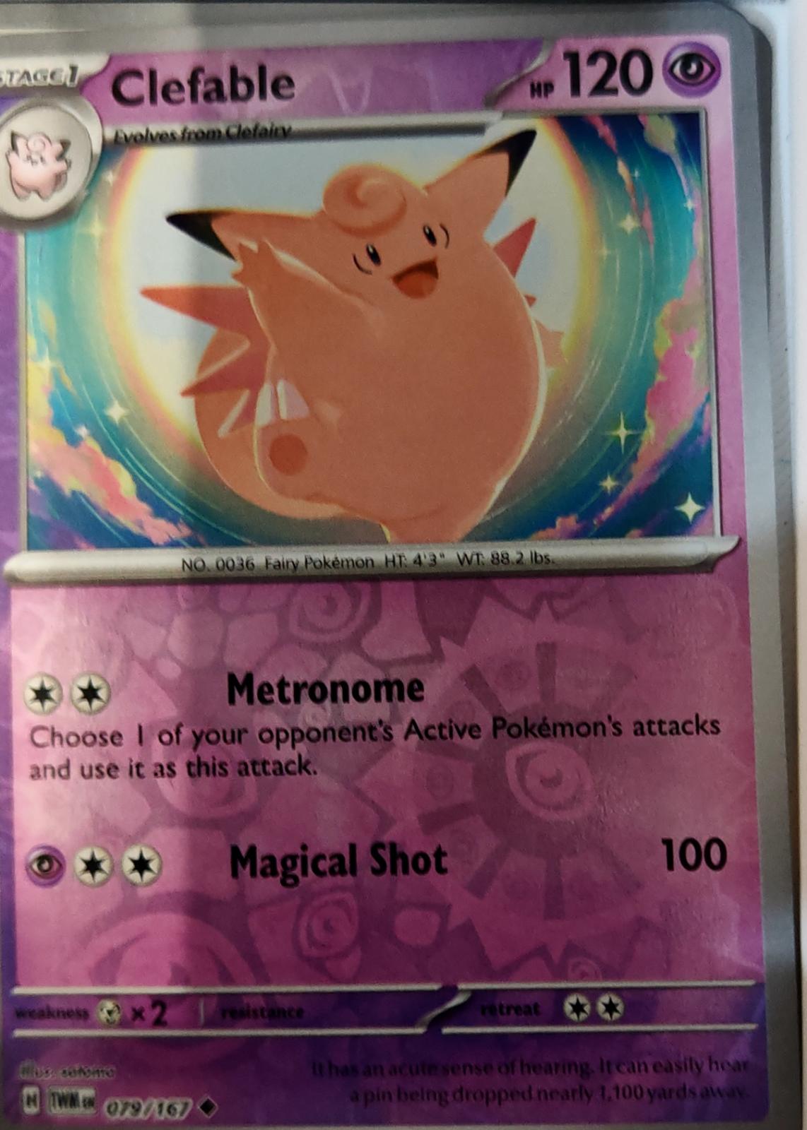 Clefable - 079/167 - Reverse Holo - TWILIGHT MASQUERADE - Pokemon - | AA75-6