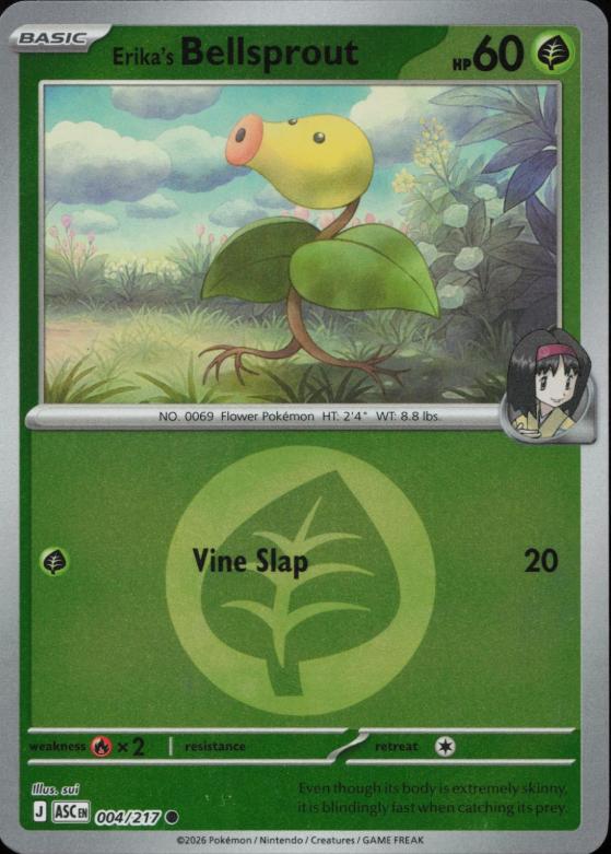 Erika's Bellsprout (Energy Symbol Pattern) - 004/217 - Reverse Holo - ASCENDED HEROES - Pokemon - | AA119-38