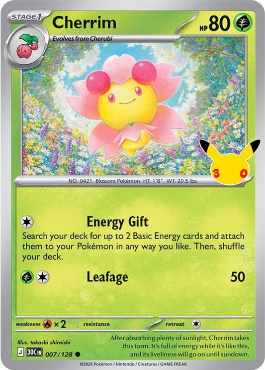 Cherrim - 007/128 - Holo - ME: 30TH CELEBRATION - Pokemon - Common | AA98-16