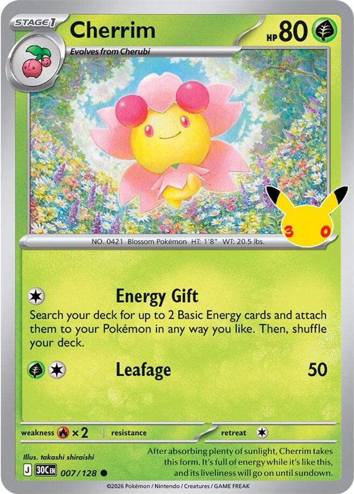 Cherrim - 007/128 - Holo - ME: 30TH CELEBRATION - Pokemon - Common | AA97-32